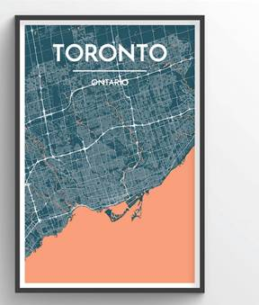 mapa-póster de Toronto